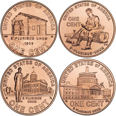 2009 Lincoln Bicentennial penny designs